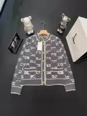 Shenzhen Nanyou High-End Version g Brand 25 New Autumn and Winter Knitted Long-Sleeve Sweater with Full-Print 3D Lettering Cardigan Jacket
