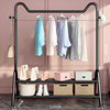 Floor-type Drying Rack Indoor Simple Coat Rack Household Bedroom Hanger Thickened Double-pole Balcony Storage Rack