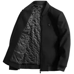 2025 New Men's Woolen Jacket, Men's Woolen Coat, Spring and Autumn Trendy Woolen Top, Padded Thickened Baseball Jacket