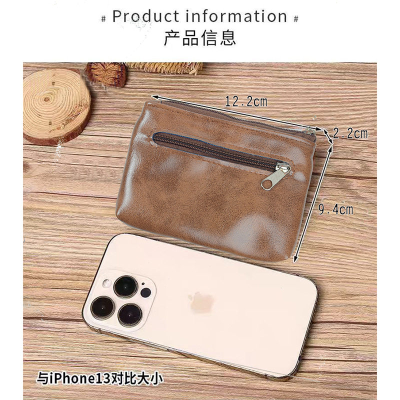 Japanese and Korean Style Multifunctional Coin Purse Three-Zipper Storage Bag Card Mini Key Coin Clutch Bag Id Holder for Mom