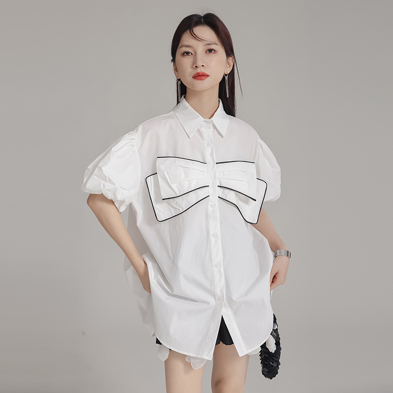 (Mới) Mã K6523 Giá 940K: Áo Sơ Mi Nữ Gutdsp Thắt Nơ Bướm Dáng Dộng Hàng Mùa Hè Thời Trang Nữ Chất Liệu G03 Sản Phẩm Mới, (Miễn Phí Vận Chuyển Toàn Quốc).