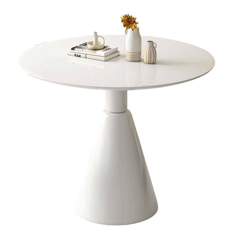 小圆桌奶油风小户型餐桌奶茶店咖啡台洽谈套装阳台简约休闲白色桌