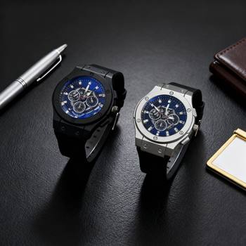 Foreign Trade Cross-Border Men's Watch Hollow Imitation Mechanical Outdoor Leisure Fashion Silicone Band Quartz Watch Sports Men's Watch