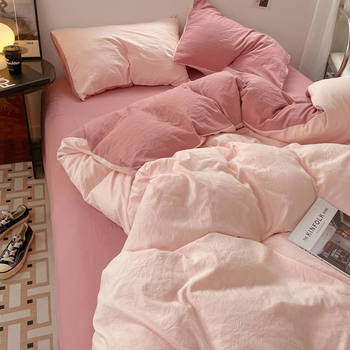 Class a Maternal and Infant Grade, Washable and Wearable Naked Sleep Sheets, Four-Piece Set with Fitted Sheet and Duvet Cover, Three-Piece Set for Student Dormitories, Supply