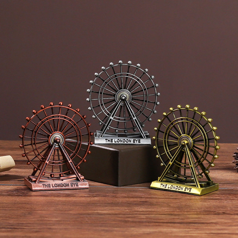 Ferris Wheel Retro Model Metal Crafts High-End Iron Art Home Living Room Desktop Tv Cabinet Decorative Ornaments