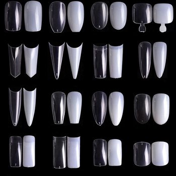 Cross-Border Manicure Nails 500 Pieces Bagged Fake Nails Almond-Shaped Square Long Trapezoid Manicure Transparent Natural Nails