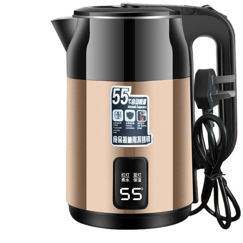 Thickened Insulated Kettle for Home Use, Durable, Fast Boiling, Large Capacity, 304 Stainless Steel, Automatic Power-Off, Constant Temperature