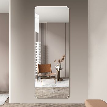 Light Luxury Frameless Full-Length Mirror, Punch-Free Dressing Mirror, Wall-Mounted Bedroom Home Fitting Explosion-Proof Mirror, Wall-Mounted Self-Adhesive