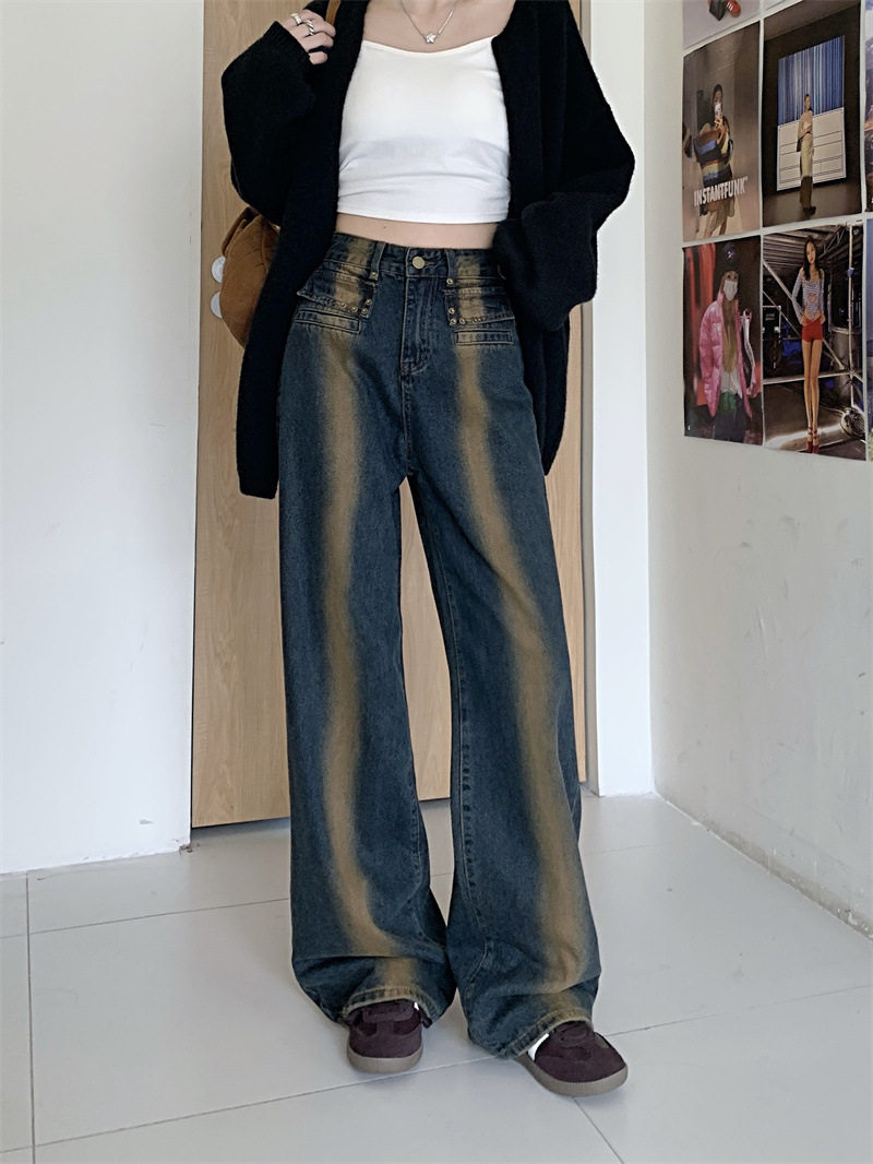 High Waisted Wide Leg Jeans for Women Vintage Style Loose Fit Autumn Winter Fashion Wholesale Available