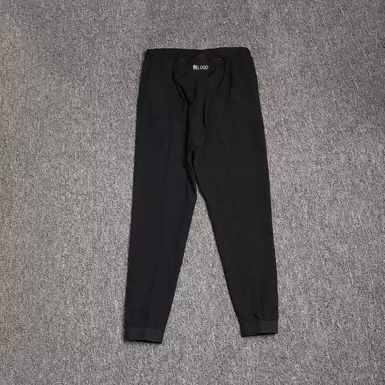 Brand logo in stock woven micro elastic sports pants men's summer loose breathable toe running casual cropped pants