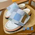Leather buckle light square blue