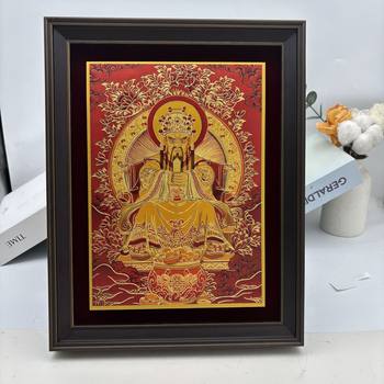 Pure Solid Wood Manjushri Bodhisattva Decorative Picture Frame Entrance Pine Photo Frame Empty Frame Living Room Background Wall Hanging Picture Solid Wood Photo Frame