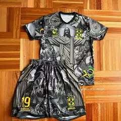 Cross-Border 2425 Real Madrid Fan Special Edition T-Shirt with Dragon Pattern Pink and White Training Uniform Sports Casual Jersey 2-Piece Set Wholesale