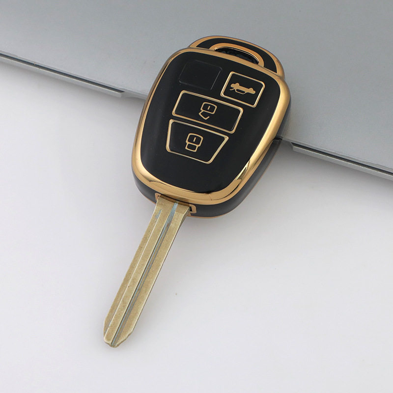 Suitable for Toyota Camry Prado RAV4 Highlander Carolina straight board 2/3/4 golden edge car key case