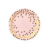 Pink Hot Stamping Polka Dot Paper Plate Paper Cup Set Wholesale Birthday Party Supplies Paper Plate Disposable Cake Plate in Stock