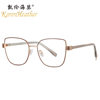 New Metal Cat-Eye Flat Glasses 27005 Fashionable Insert Spring Feet Myopia Glasses Personalized Plain Glasses Frame
