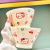 Japanese-Style Cartoon 5inch Ceramic Bowl Conical Bowl High-Value Internet-Famous Rice Bowl Household Rice Bowl Fruit Bowl Yogurt Bowl