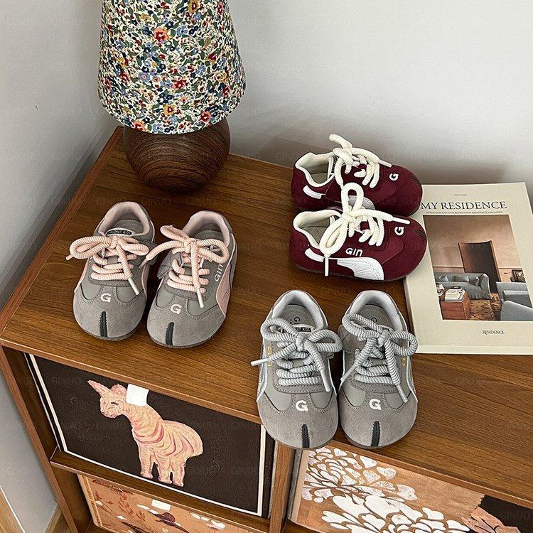 Korean Style Kidsren's Sports Shoes 2025 Spring & Fall Girls' Moral Training Shoes Lightweight Boys' Forrest Gump Shoes Running Baby Kidsren's Shoes