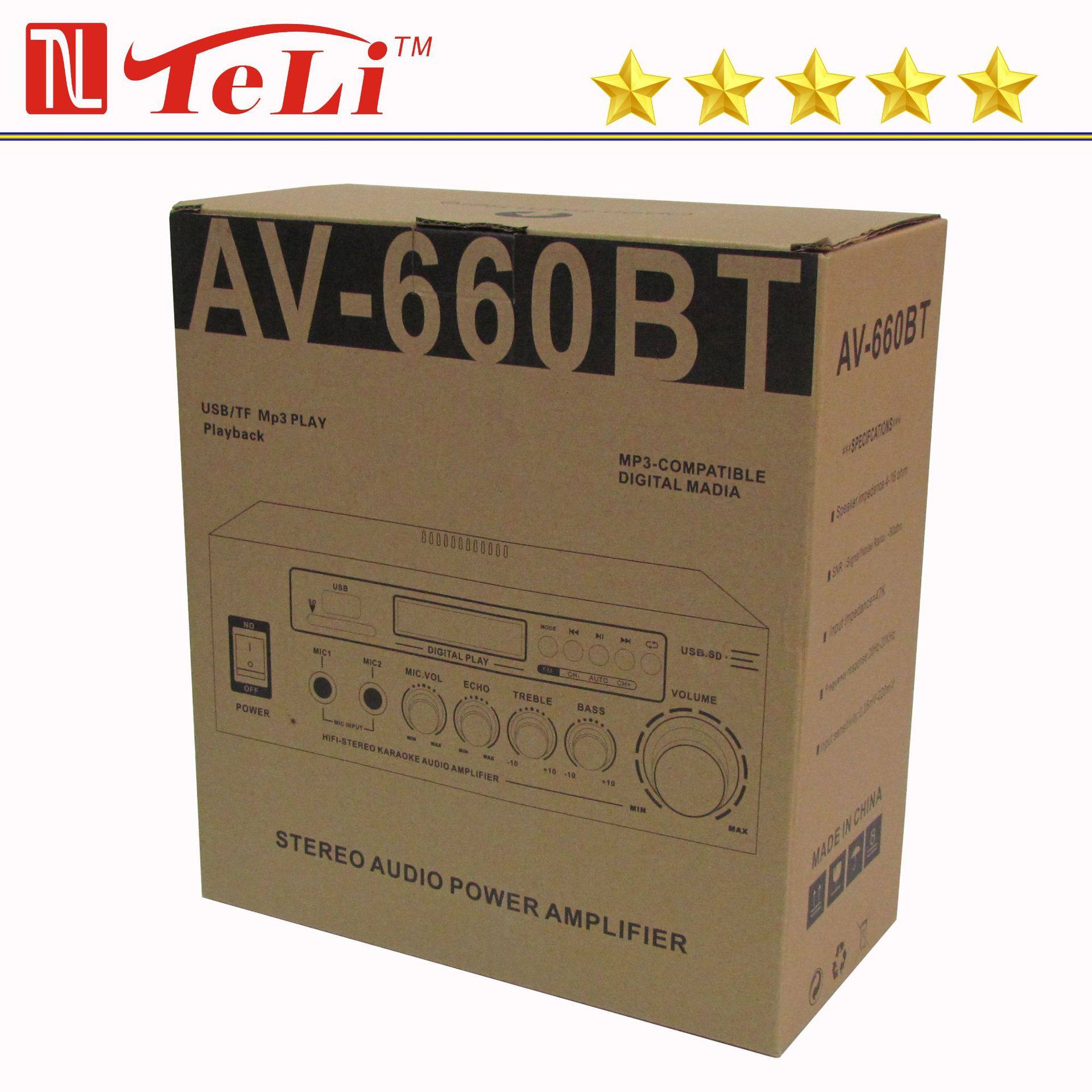 Cross-Border Export Av660Bt Microphone Bluetooth U Disk Radio 12V/220V Ac and Dc Car Home Amplifier
