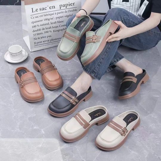 Cross-border Women's Spring All-match Fashionable Casual British Style Soft-soled Loafers for Office workers Women's Platform Slippers