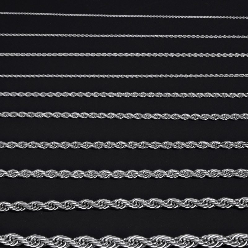 European and American stainless steel twist chain fashion titanium steel necklace sweater chain men's domineering women's clavicle necklace