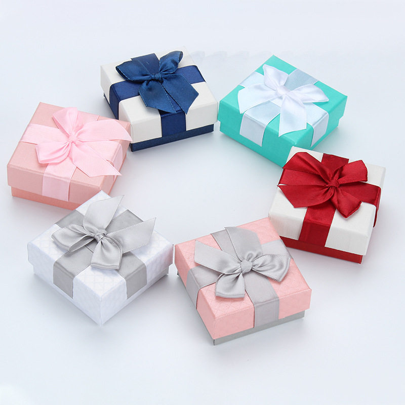 Earth cover bow jewelry packing box ring box pendant necklace gift jewelry jewelry packing box carton
