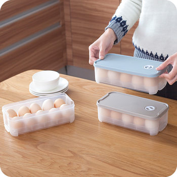 Egg Box Can Be Stacked with Plastic Crisper Refrigerator Egg Rack Egg Tray Kitchen Multi-Grids Thickeneded Food Storage Box