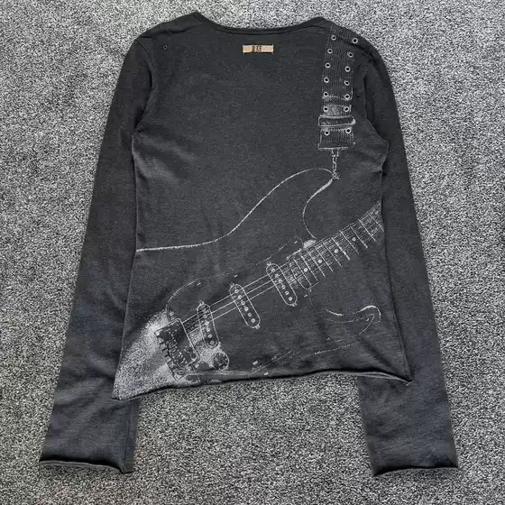 European and American Independent Station Y2K Harajuku T-Shirt Printed Pattern Loose Round Neck Long-Sleeved Bottoming Top Casual Retro Trendy