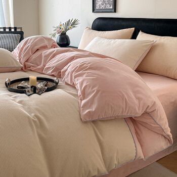 Class a 280g Thickeneded Warm Corduroy Baby Velvet Four-Piece Set Single and Double Student Dormitory Autumn and Winter Warm Bedding