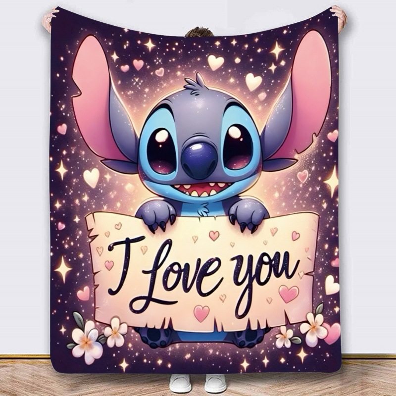 Stitch Cross-border TEMU Explosions Blanket Cartoon Printing Stitch Animation Flannel Blanket Sofa Blanket