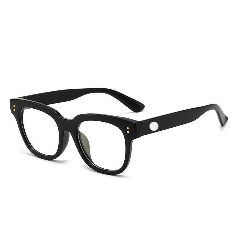Thick Frame Black Glasses Frame Fashionable Anti-Blue Light Frame Tr90 Ultra-Light Can Be Equipped with Myopia Plain Elephant Gray