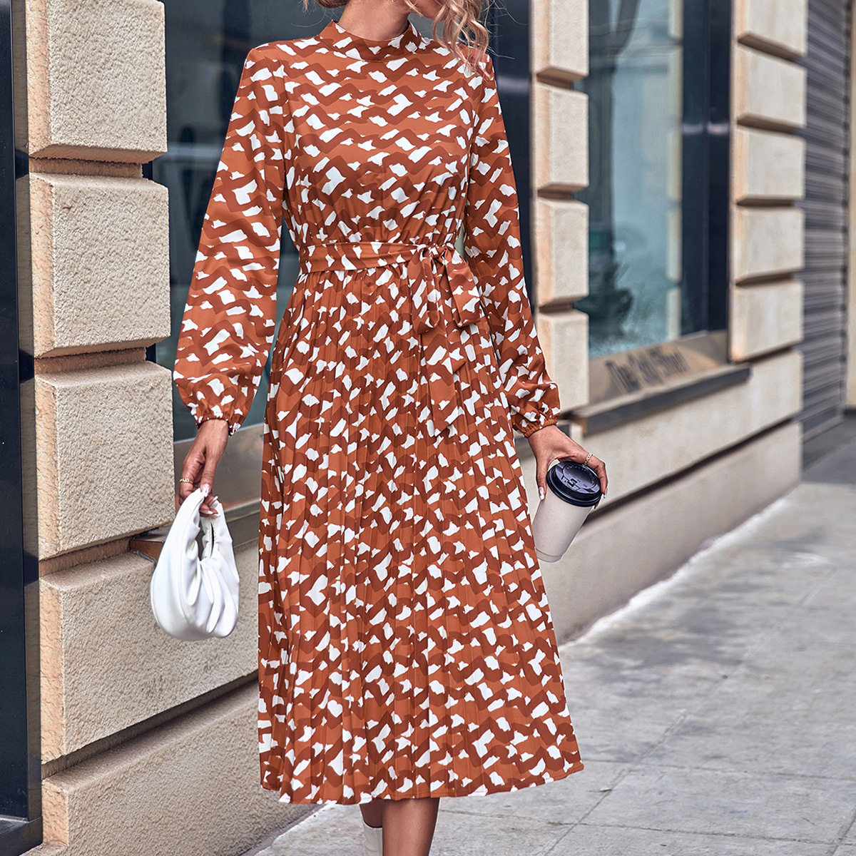Fashionable Floral Print Tie Back Dress Womens Casual Wear Trendy Design Comfortable Fabric Perfect for Summer