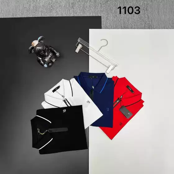 Summer New Pure Cotton Polo Shirt Men's Lapel Business Casual Top Breathable Sweat-Absorbent Short-Sleeved T-Shirt Trendy
