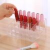 Desktop Trapezoidal Transparent 24-Grids Cosmetics Rack Lipstick Storage Box Home Display Rack Cosmetics Storage Rack Organization