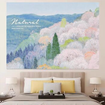 Monet's Garden Flowers Girl Heart Warm Canvas Bedroom Decoration Hanging Cloth Bedside Background Cloth Room Layout Wall Cloth