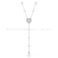 Love roman y-shaped white gold necklace