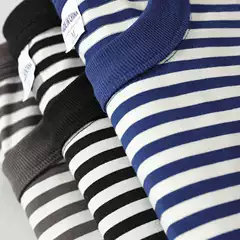 National Fashion Washed Heavy Cotton Vintage Rock Blue and White Striped Loose Couple Neutral Sea Soul Shirt Short-sleeved T-shirt for Men