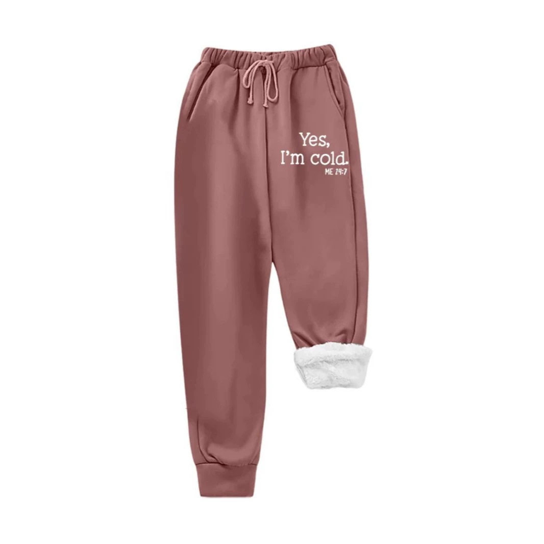Womens Fleece Lined Jogger Pants Printed Letter Design Pocket Comfortable Fit Fall Winter Casual Wear Wholesale