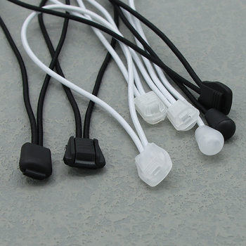 Jiahao button plastic black elastic tail clip White Bell bead clip rope buckle rope buckle accessories