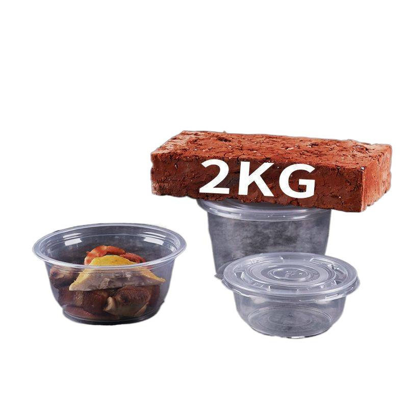 Disposable Bowl with Lid Plastic Round Soup Bowl Commercial Microwaveable Household Lunch Box Packaging Box Heating Food Grade