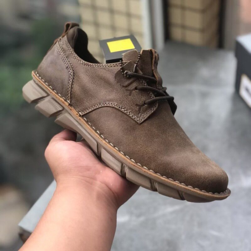 Carter Men's Low-Top Spring and Autumn New Breathable Trendy British Work Shoes Genuine Leather Casual Shoes