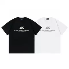 Cross-Border 2025 Summer New Style Combed Cotton Double Yarn Metallic Texture Tape Printed Logo Men's and Women's Trendy T-Shirts
