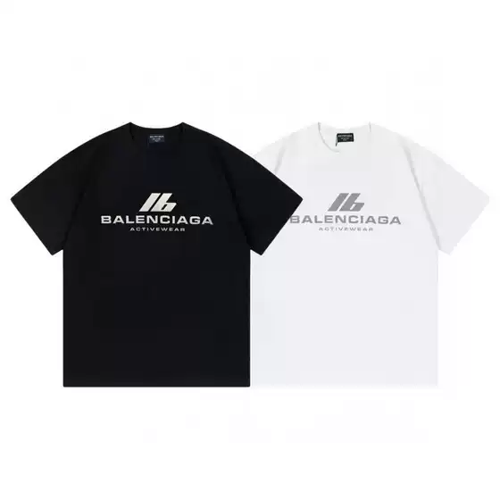 Cross-Border 2025 Summer New Style Combed Cotton Double Yarn Metallic Texture Tape Printed Logo Men's and Women's Trendy T-Shirts