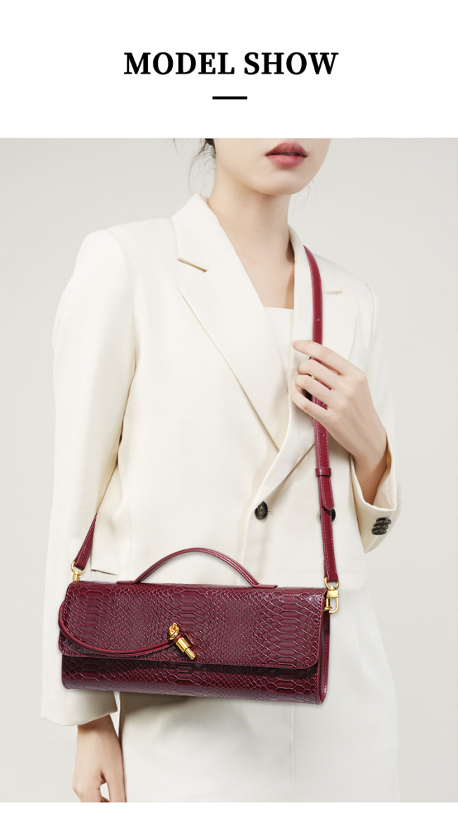 Túi xách tay nữ dáng baguette họa tiết vân đá, đeo chéo dự tiệc — Tùy chỉnh bởi nhà máy riêng, W1893 # bạc, W1893 # màu mơ, W1893 # màu nâu