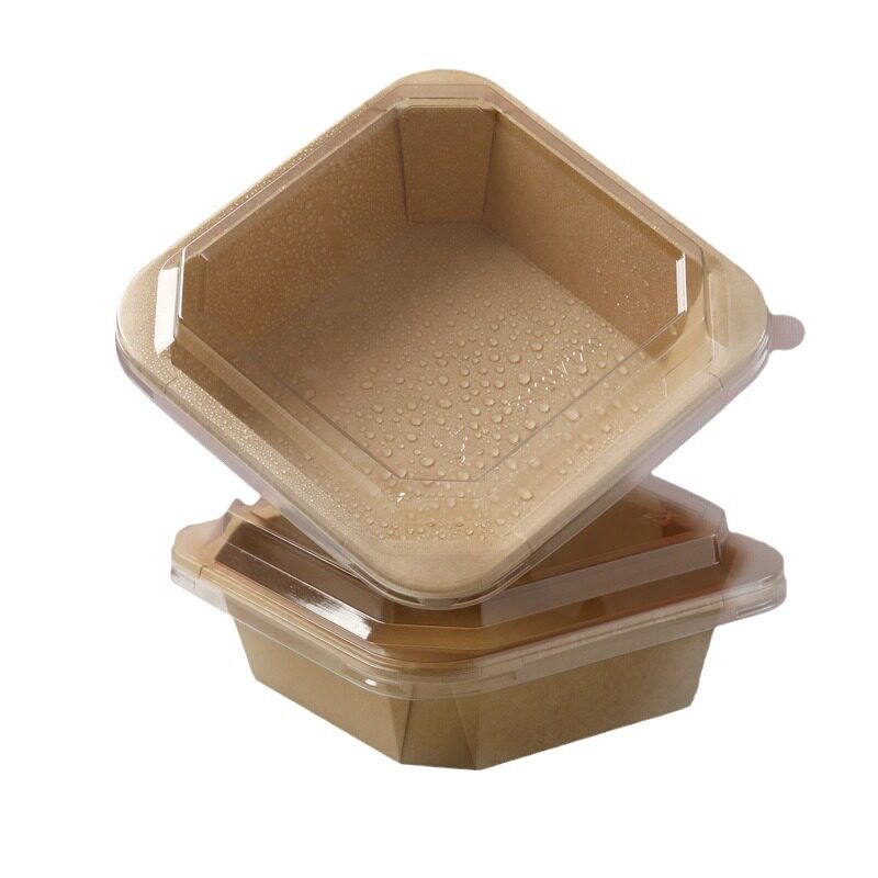 Kraft Paper Square Octagonal Fruit Box Fruit Cut Dessert Salad Light Food Baking Cake Snacks Take-away Packing Meal Box