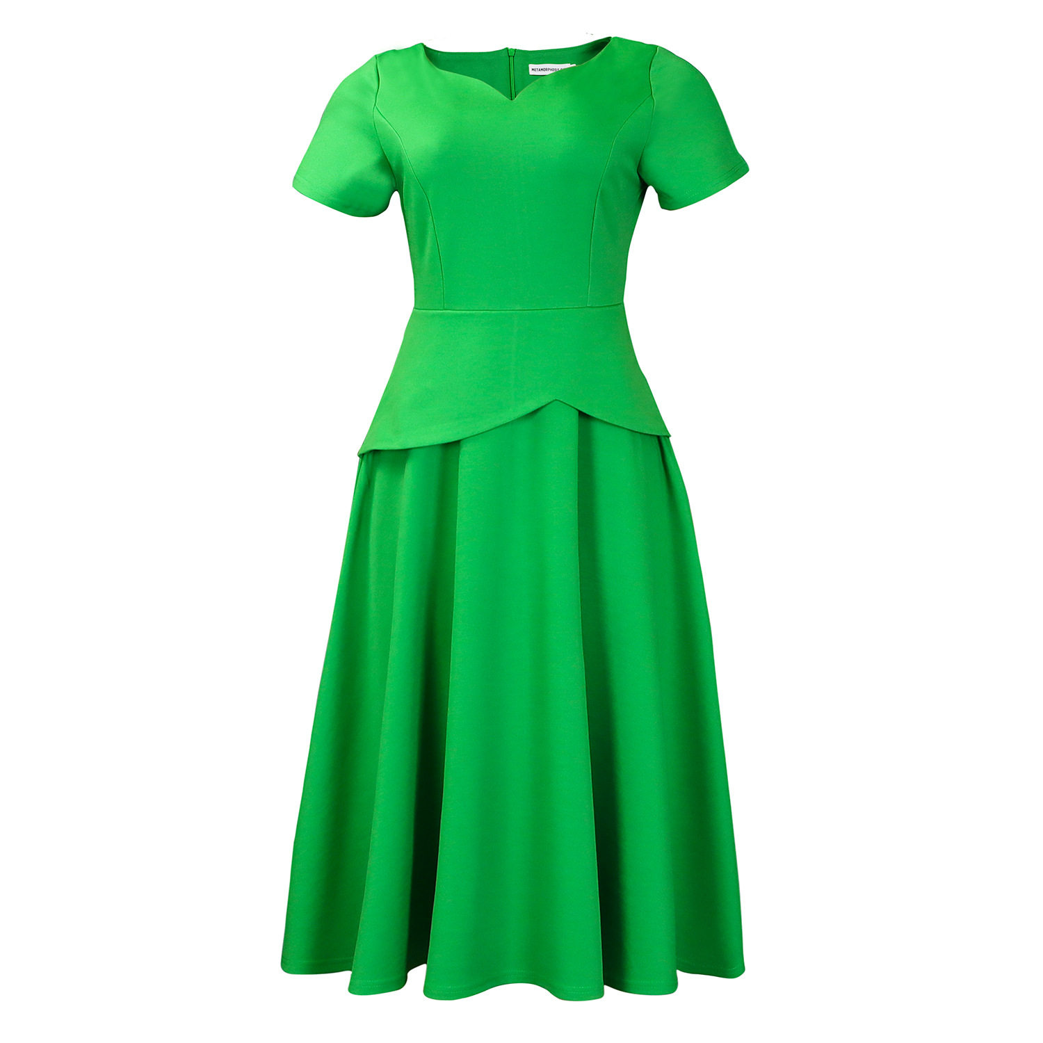 Summer A Line Dress Solid Color V Neck Short Sleeve Flowy Design Casual Wear for Women Wholesale Available
