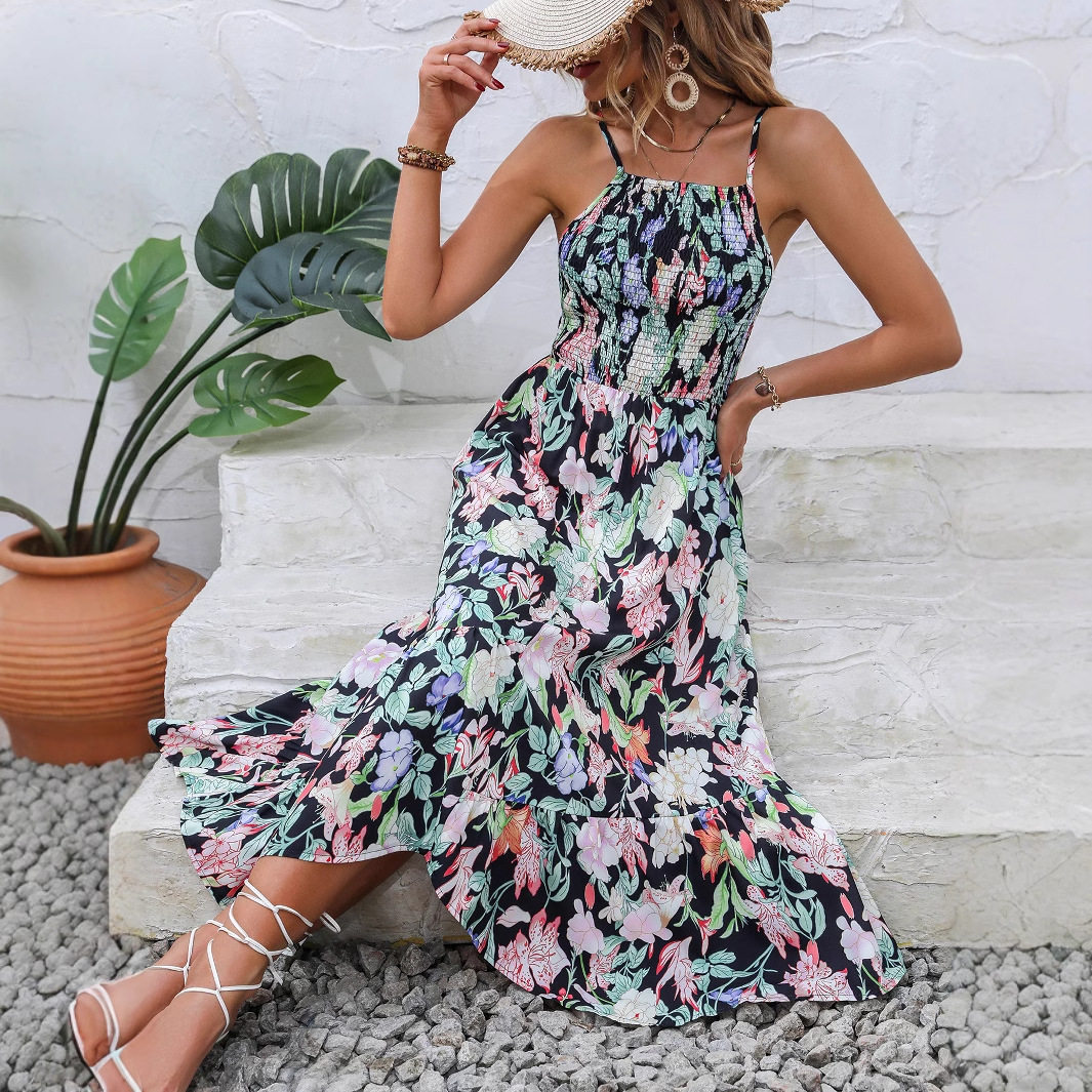 Floral Print Maxi Dress Casual Style Elegant Vibes Sleeveless Lightweight Fabric Perfect for Summer Events