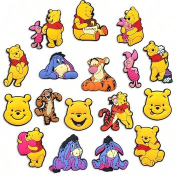 Popular Winnie the Pooh Croc Shoes Accessories Pvc Soft Rubber Shoe Buckle DIY Shoe Flower Shoe Decoration Garden Shoe Accessories Creative