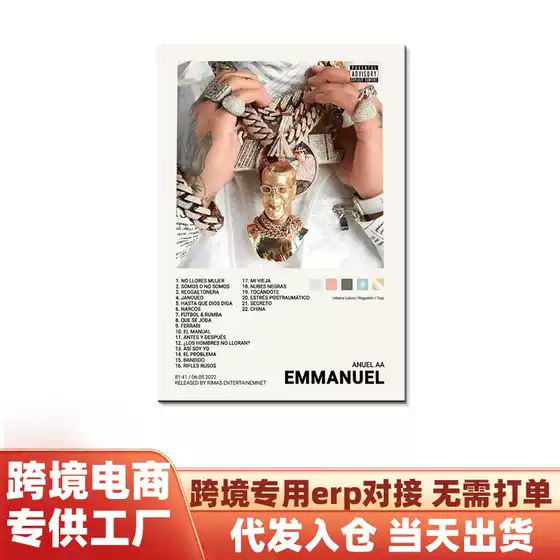 Cross-Border Hot-Selling Letter List Living Room Hanging Painting Simple Art Inkjet Frameless Painting Entrance Abstract Painting Core Delivery