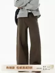 Men's Autumn New Style Twill Loose Straight Casual Pants, Textured Pure Cotton, Semi-Elastic, Trendy Retro Long Pants